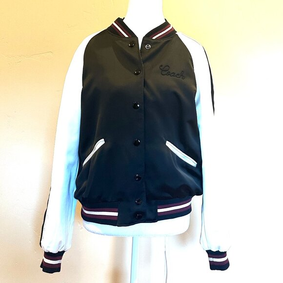COACH SATIN REVERSIBLE VARSITY JACKET MEDIUM - Picture 3 of 6